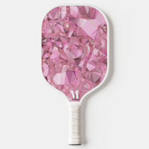 Minimalistisch rosa und weiß Diamant Moderne Monog Pickleball Schläger