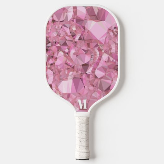 Minimalistisch rosa und weiß Diamant Moderne Monog Pickleball Schläger (Vorderseite)