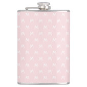 Minimalistisch rosa und weiß flachmann (Vorderseite)