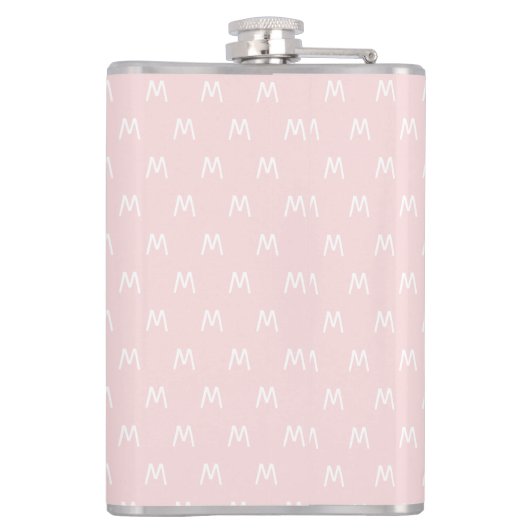 Minimalistisch rosa und weiß flachmann (Rückseite)