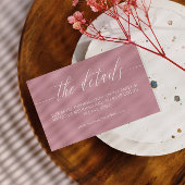 Minimalistisch-rosa-weiße Kalligrafie - Hochzeitsd Begleitkarte