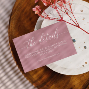 Minimalistisch-rosa-weiße Kalligrafie - Hochzeitsd Begleitkarte