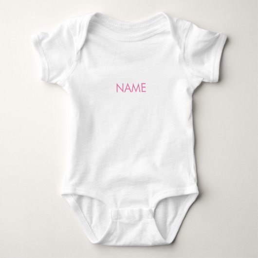 Minimalistisch rosa weißer individuelle Name niedl Baby Strampler (Vorderseite)