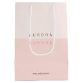 Minimalistisch rosa Zweitklone-Visitenkarte Mittlere Geschenktüte (Rückseite)