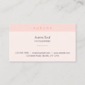 Minimalistisch rosa Zweitklone-Visitenkarte Visitenkarte (Rückseite)