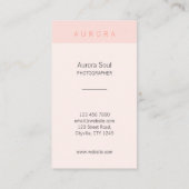 Minimalistisch rosa Zweitklone-Visitenkarte Visitenkarte (Rückseite)