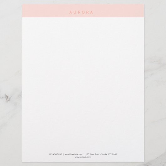 Minimalistisch rosa Zweitone Briefbogen (Vorderseite)