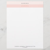 Minimalistisch rosa Zweitone Briefbogen (Vorderseite)