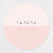 Minimalistisch rosa Zweitone Etiketten (Design 2)