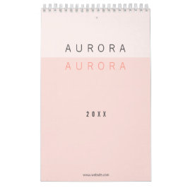Minimalistisch rosa Zweitone Kalender