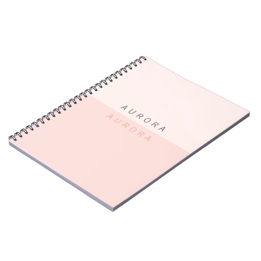 Minimalistisch rosa Zweitone Notizblock (Linke Seite)