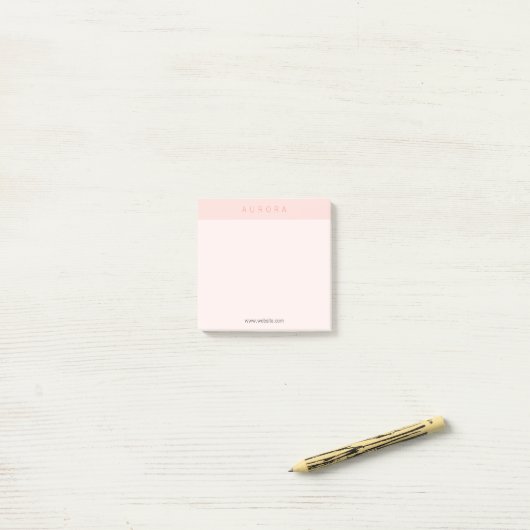 Minimalistisch rosa Zweitone Post-it Klebezettel (Auf Schreibtisch)