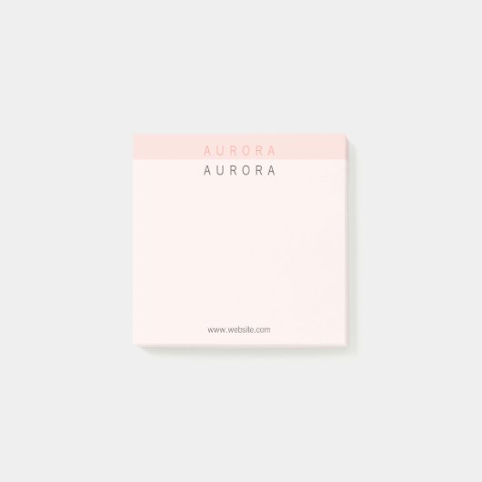 Minimalistisch rosa Zweitone Post-it Klebezettel (Vorderseite)