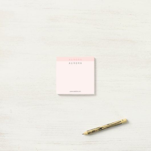 Minimalistisch rosa Zweitone Post-it Klebezettel (Auf Schreibtisch)