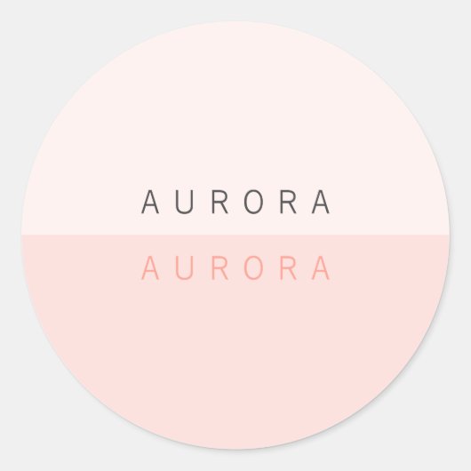 Minimalistisch rosa Zweitone Runder Aufkleber (Vorderseite)