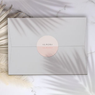 Minimalistisch rosa Zweitone Runder Aufkleber