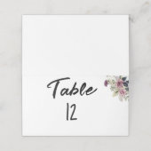Minimalistisch: Rosenrosen Platzkarte (Außenseite Aufgefaltet)