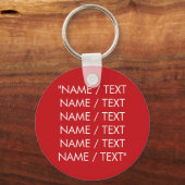 Minimalistisch-rot-farbiger benutzerdefinierter Te Schlüsselanhänger (Vorderseite)