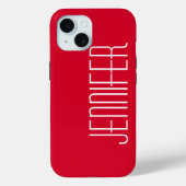 Minimalistisch Rot, Jumbo-Name Case-Mate iPhone Hülle (Rückseite)