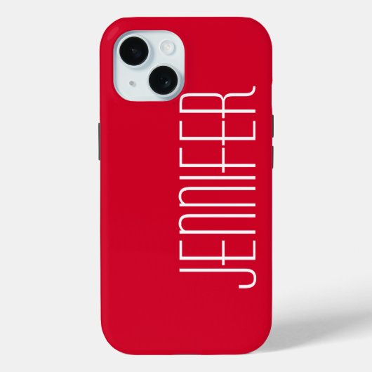 Minimalistisch Rot, Jumbo-Name Case-Mate iPhone Hülle (Rückseite)