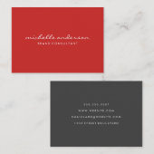 Minimalistisch, rot mit kursivem Text Visitenkarte (Vorne/Hinten)