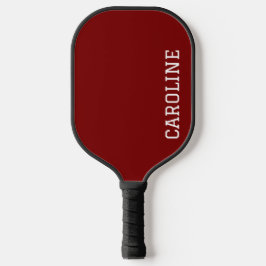 Minimalistisch Rot Personalisierter Name Pickleball Schläger