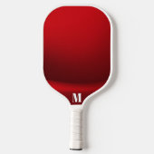 Minimalistisch-Rot-Weiß-Monogramm Pickleball Schläger (Rückseite)