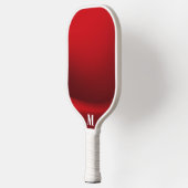 Minimalistisch-Rot-Weiß-Monogramm Pickleball Schläger (Links)