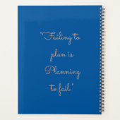 Minimalistisch Royal Blue Custom Personal Monthly Planer (Rückseite)