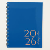 Minimalistisch Royal Blue Custom Personal Monthly Planer (Vorderseite)