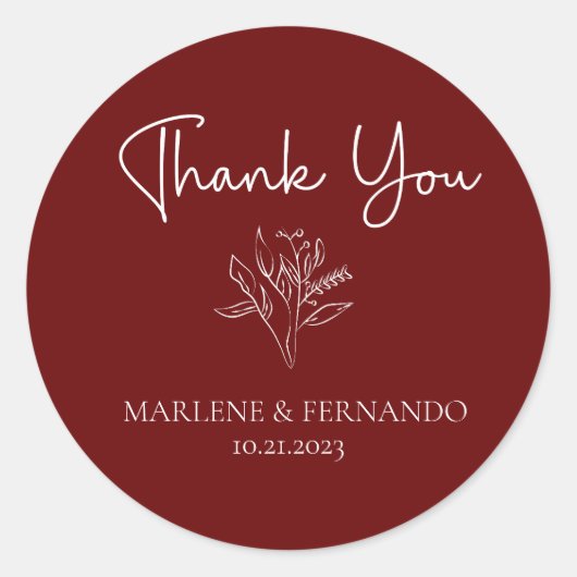 Minimalistisch Runder Aufkleber (Vorderseite)