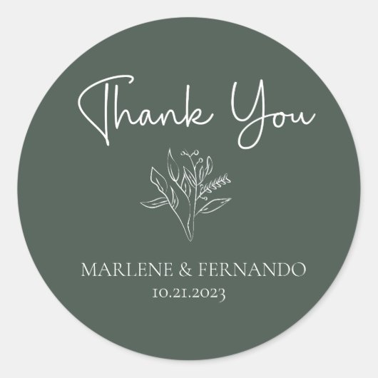 Minimalistisch Runder Aufkleber (Vorderseite)