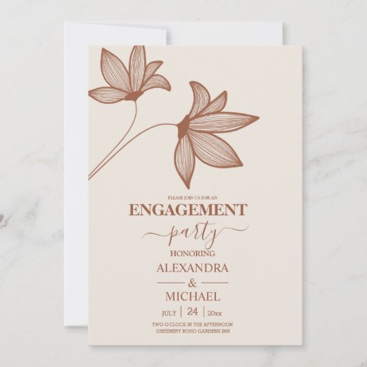 Minimalistisch Rust Burnt Orange Teracotta Wedding Einladung (Vorderseite)