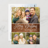 Minimalistisch Rustikal 3 FOTO Weihnachtsfeiertag Postkarte (Vorne/Hinten)