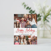 Minimalistisch Rustikal 3 FOTO Weihnachtsfeiertag Postkarte (Stehend Vorderseite)