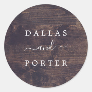 Minimalistisch rustikal Hochzeitsumschlag für Ho Runder Aufkleber