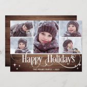 Minimalistisch Rustikale Weihnachten 5 FOTOS Grüße (Vorne/Hinten)