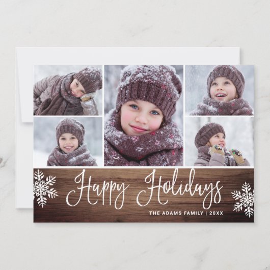 Minimalistisch Rustikale Weihnachten 5 FOTOS Grüße (Vorderseite)