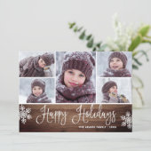 Minimalistisch Rustikale Weihnachten 5 FOTOS Grüße (Stehend Vorderseite)