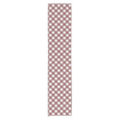 Minimalistisch Rusty Red Gingham Kariert Pattern Kurzer Tischläufer (Vorderseite)