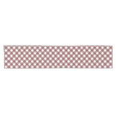 Minimalistisch Rusty Red Gingham Kariert Pattern Kurzer Tischläufer (Horizontal)