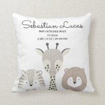 Minimalistisch Safari Jungle Birth Stats Modern