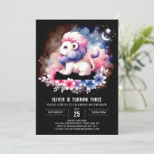 Minimalistisch Safari Lion Birthday Einladung (Stehend Vorderseite)