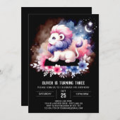 Minimalistisch Safari Lion Birthday Einladung (Vorne/Hinten)