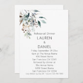 Minimalistisch Sage-Blätter Hochzeitsessen Probe Einladung (Vorne/Hinten)