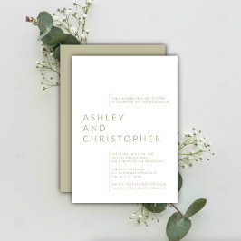 Minimalistisch Sage Green Abgeschieden Names Weddi Einladung