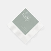 Minimalistisch Sage Green Baby Dusche Serviette (Ecke)