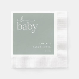Minimalistisch Sage Green Baby Dusche Serviette