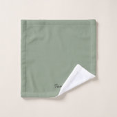 Minimalistisch Sage Green Beruflich Simple Badhandtuch Set (Waschlappen)