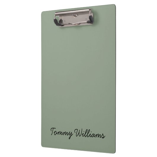 Minimalistisch Sage Green Beruflich Simple Klemmbrett (Links)